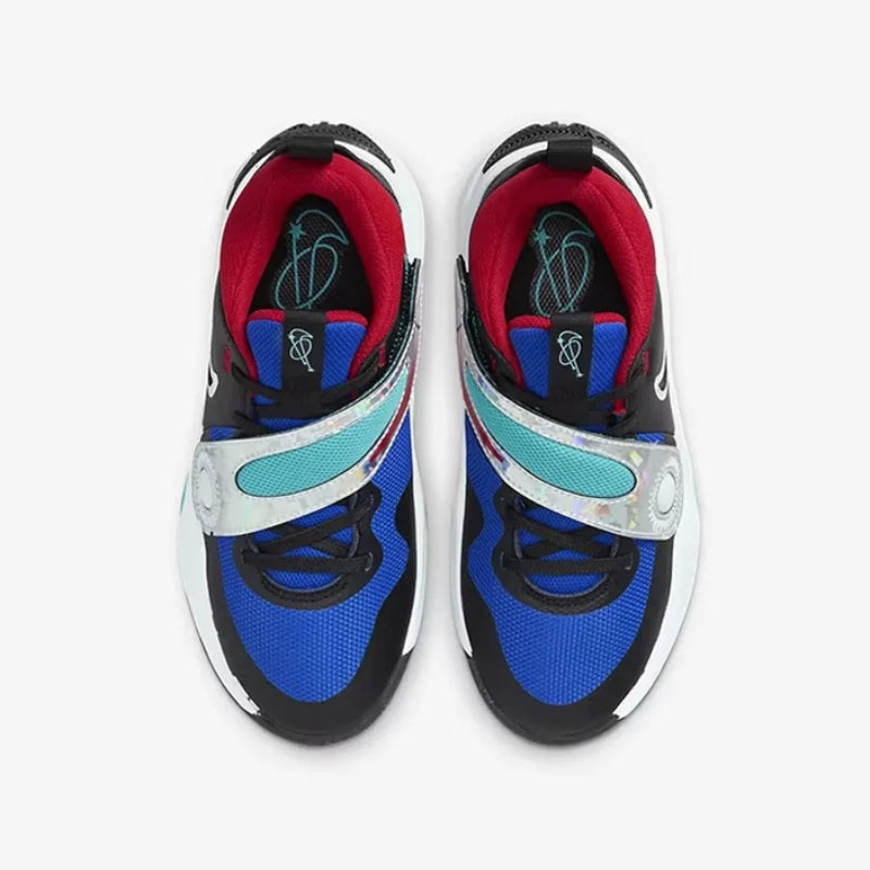 Nike Full-Length Rubber Outsole Cushioning Women's Practical Basketball Shoes, New Velcro Design, Wear-Resistant and Durable Mid-Top Basketball Shoes, Team Hustle D11 Eye-Catching Color Outdoor Casual Basketball Shoes, Excell
