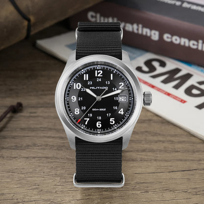 Militado ML08 Vintage Quartz Watch Ronda 515 Movement Ar Sapphire Mirror 38Mm Wrist Watch Date Super Luminous Waterproof Watches