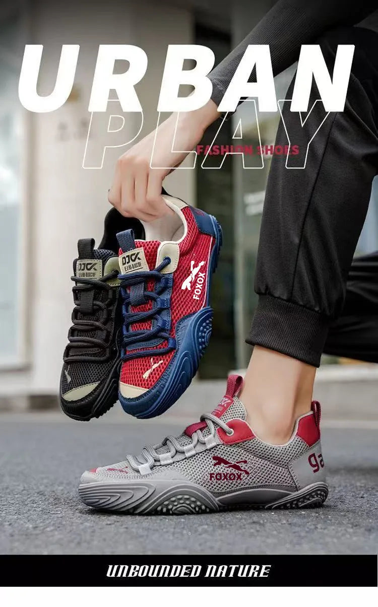 Men's Breathable Running Shoes Lightweight Mesh Upper Comfortable Soft Sole Sporty Casual Sneakers Trendy Summer Footwear