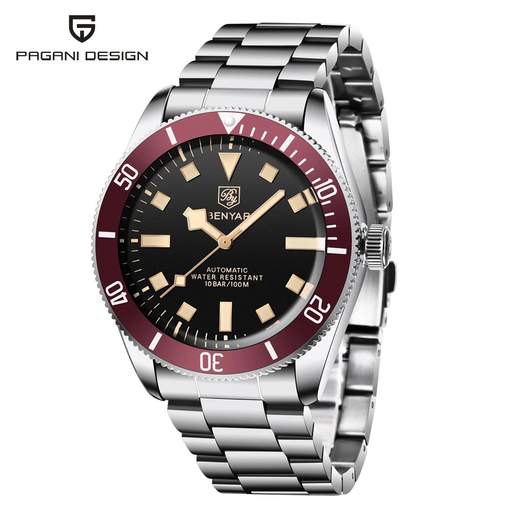 BENYAR Men's Watches Mechanical Automatic Watch BB58 Sport Watch For Men 2026 Stainless Steel Waterproof Business Luminous Clock