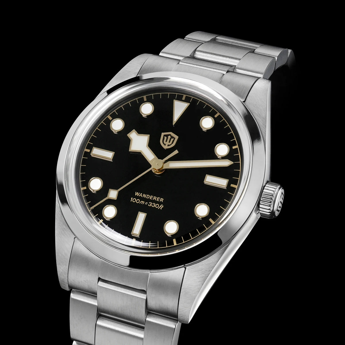 Watchdives WD1016 V3 Quartz Watch 37mm Stainless Steel Case Sapphire Vintage Watch  VH31 Sweep Movemet 100m Waterproof Men Watch
