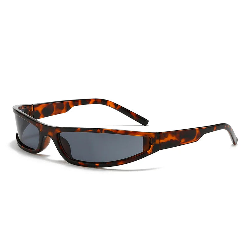 Y2k Futuristic Sunglasses Women Men Vintage Small Rectangle Frame Wrap Around Sun Glasses Punk Cool Mirror Eyewear Sports Shades