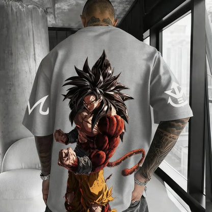 Dragon Ball Anime Super Saiyan 4 T-shirt Summer Men's and Women's Street Loose Casual Versatile Parent Child Clothing Top