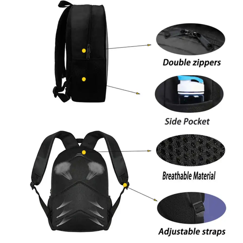 Cute Cartoon  3pcs Set School Backpack with Lunch Bag Pencil Case , Large Anime Fortnite Kids School Bags For Boys and Girls