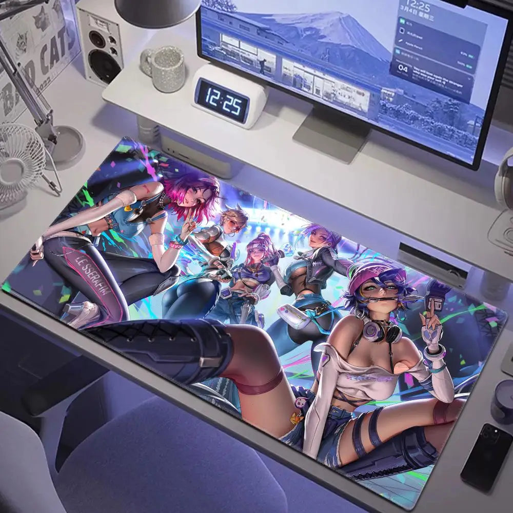 Mousepad gaming Sexy Anime Girls HYBXAXC pentru laptop și birou, covoraș moale din cauciuc pentru masă, XXL, mare, pentru computer, joc Overwatch și tastatură