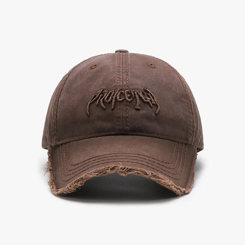 Letter Three-dimensional Embroidery Soft Top Rough Edge Men's BaseballCap European and American Fashion Versatile Cap Adjustable