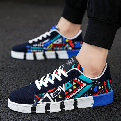 YRZL skateboard-sko til mænd, sneakers i kanvas, afslappede og åndbare gåsko, lette flade sko til mænd, trendy streetwear-sportssko
