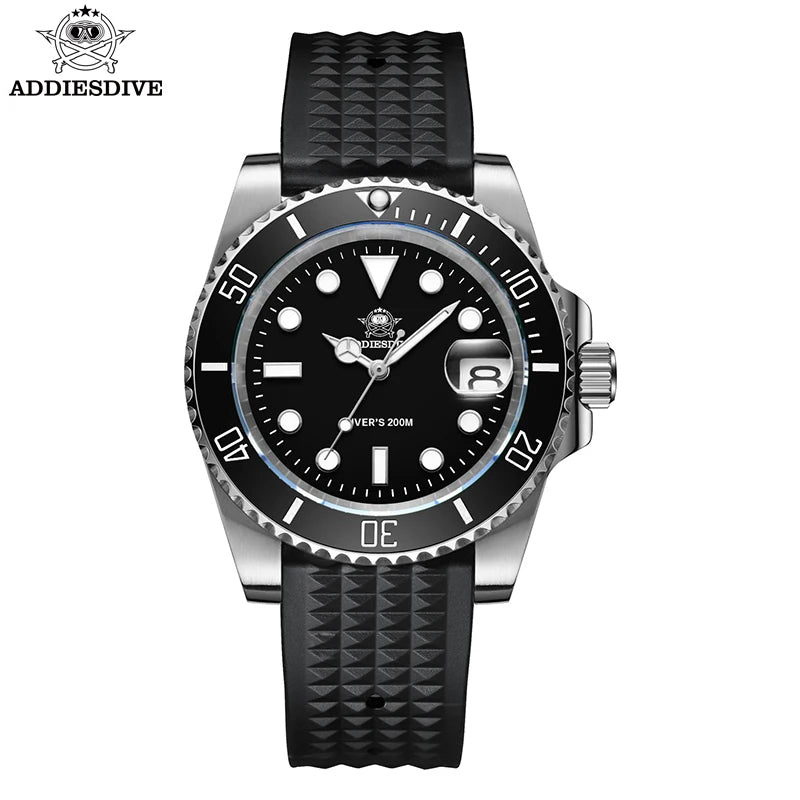ADDIESDIVE Watch Men's Waffle Strap 200m Waterproof Outdoor Sports Watch C3 Super Luminous Quartz Watch  Relogios Masculino