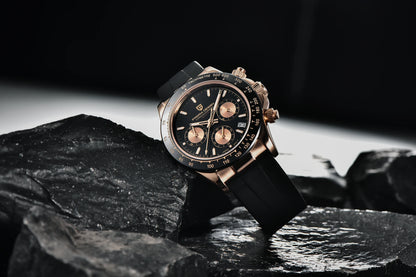 PAGANI DESIGN 1664 Luxury Automatic Mechanical Men's Watch VK63 movement AR Sapphire Crystal Rubber 100m Waterproof Men's Watch
