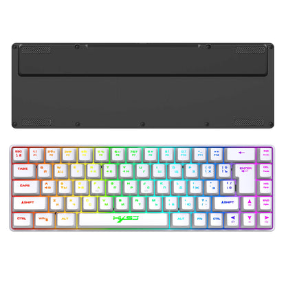 Mechanische Gaming-Tastatur mit 68 Tasten, Russisch/Englisch, zweisprachig, mit RGB-Hintergrundbeleuchtung fürs Gaming
