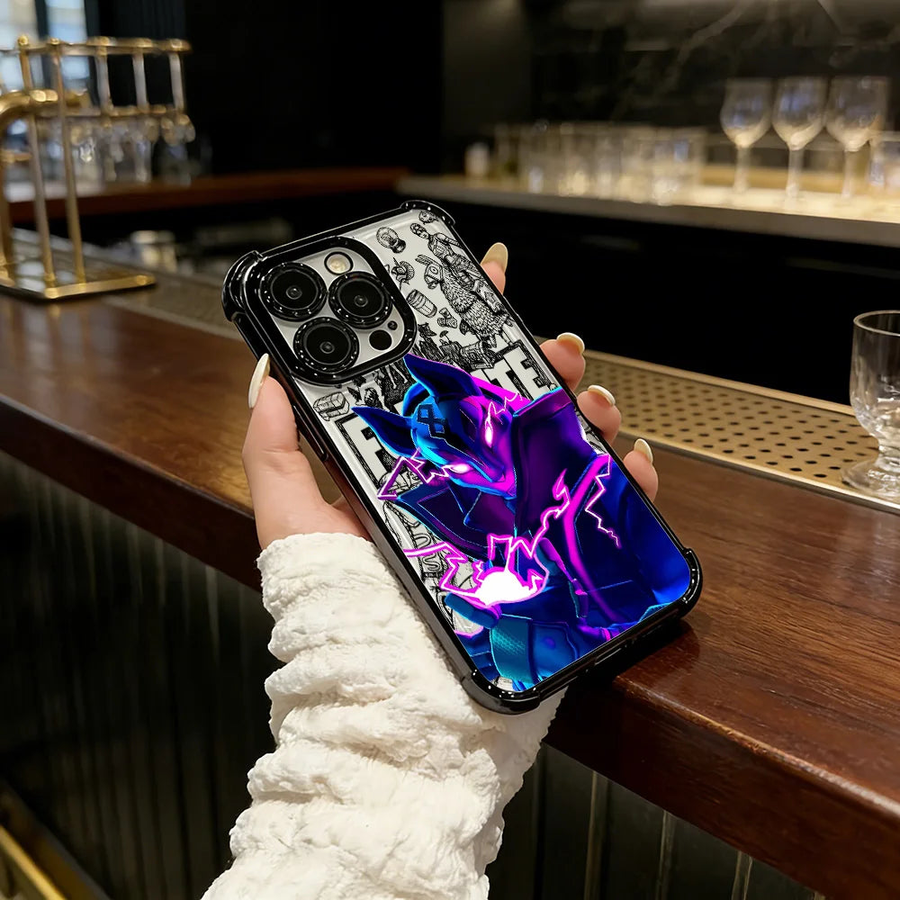 Battle Royale Fortnite Plating Phone Case For iPhone 17 17e 16e 16 15 14 13 12 11 Pro Max X XR XSMax 7 8 Mini Air Plus Airbag