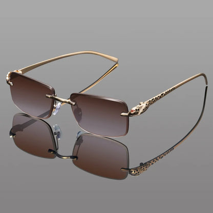 Fashion Rimless Rectangle Sunglasses Women Gradient Y2K Sun Glasses Shades Men