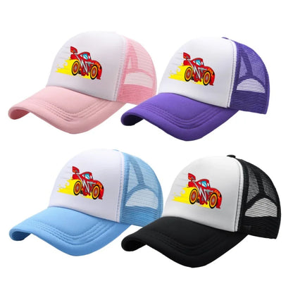 Anime Cars Lightning McQueen Cartoon Figure Print Fashion Baseball Cap Girls Boys Summer Casual Adjustable Sun Hat Birthday Gift