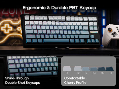 EPOMAKER G84 HE 75% ANSI US Layout Gasket Wired/BT/2.4Ghz Wireless Hall Effect Magnetic Mechanical Keyboard 8K Polling & 8000mAh