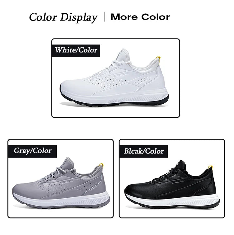 Zapatos deportivos de golf para hombre impermeables de cuero de alta calidad, zapatos deportivos para competición de golf, zapatos formales para campo de golf, zapatos de entrenamiento para hombre