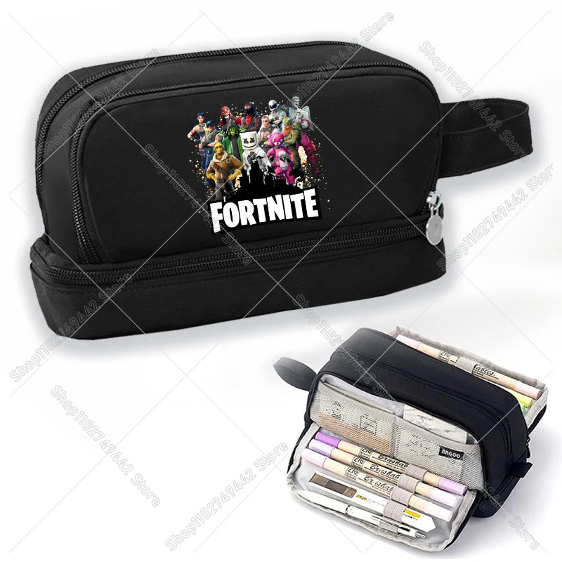 Game Anime Fortnites Student Pencil Case Cute Boy Girl Pencil Bag High-capacity Pencilcase Nylon Pen Case School Kids Stationery