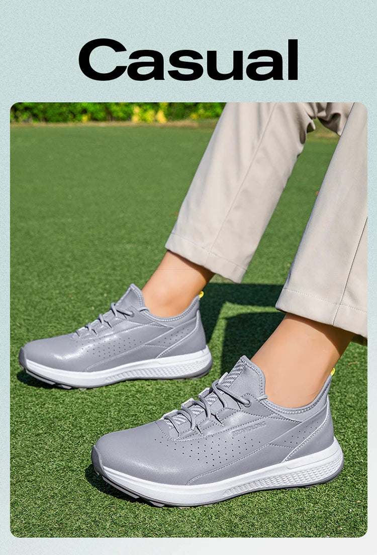 Zapatos deportivos de golf para hombre impermeables de cuero de alta calidad, zapatos deportivos para competición de golf, zapatos formales para campo de golf, zapatos de entrenamiento para hombre