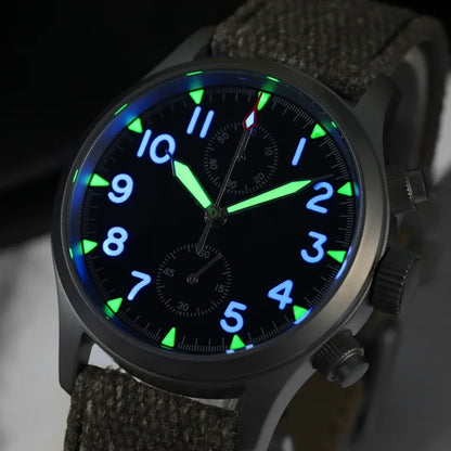 Militado VK61 VK67 Quartz Chronograph Watch 39mm 316L Stainless Steel Case 3 Dial Waterproof 100M  Multifunction Military Watch