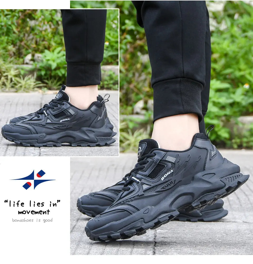 BONA 2023 New Designers Anti-Slip and Wear-Resistant Classic Running Shoes Athletic Sport Shoes Men Outdoor Sneakers Lightweight