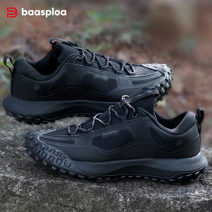 Baasploa Men Hiking Shoes High Quality Comfort Soft Waterproof Male Trekking Sneakers Resistant Non-slip Outdoor Climbing Shoes