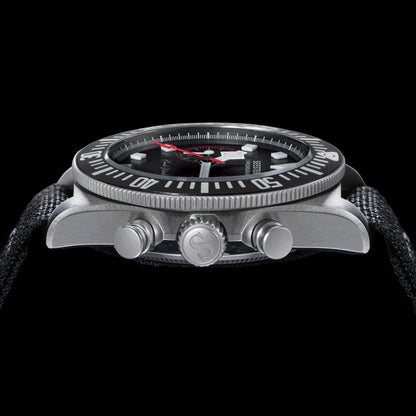 SEESTERN Chronograph Man's Watch Mechanical Tianjin ST1901 Movement Sapphire Wristwatches Nylon Sticker Strap Luminous Skeleton