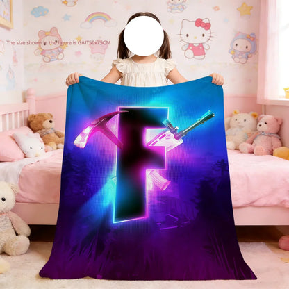 F-Fortnite Logo Game Decke – weiche Kuscheldecke für Picknick, Bett, Sofa, Zuhause und Schlafzimmer, gemütlich warm und komfortabel