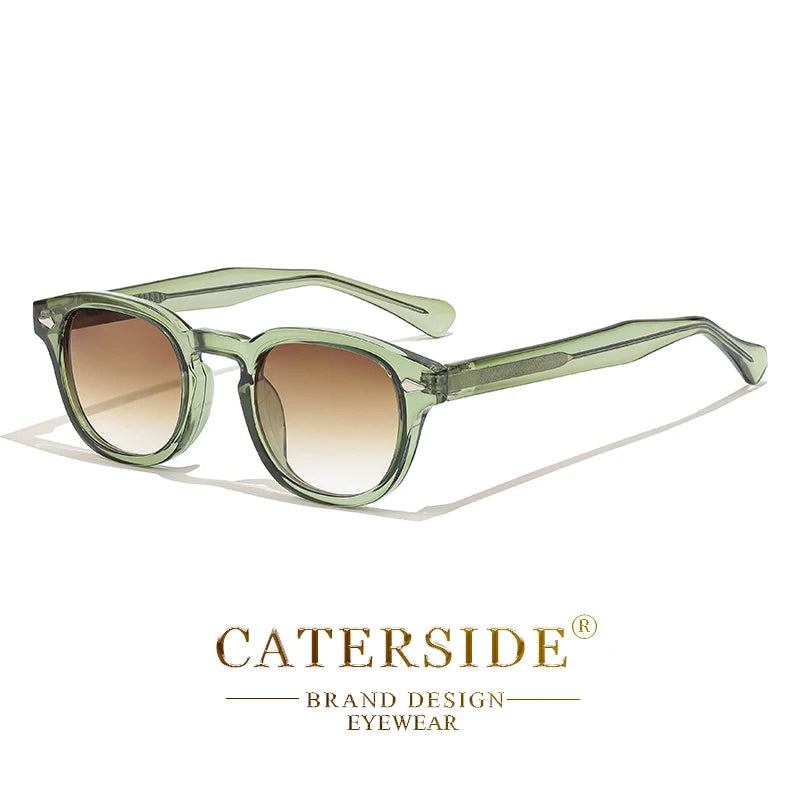 CATERSIDE Retro Small Circular Sunglasses Men Punk Propionic Luxury Brand Design Sun Glasses Women Business Party Eyewear UV400