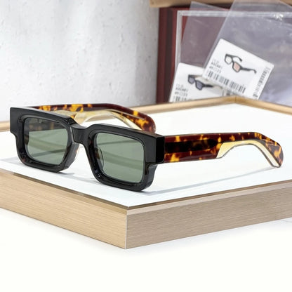 Sunglasses ASCARI Vintage Square Unisex Handcrafted Acetate UV400 Classic Retro Designer Eyewear