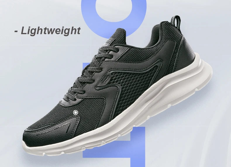 Zapatillas deportivas Xtep para hombre, de malla transpirable, para correr, para maratón de invierno, negras y blancas, zapatillas deportivas para hombre, 879119110110