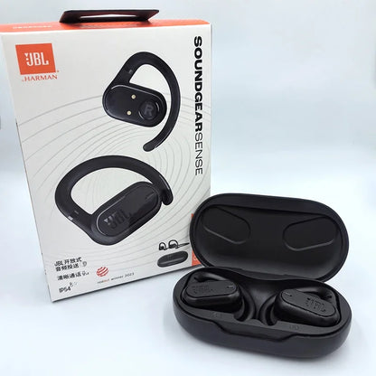 Écouteurs sans fil JBL Soundgear Sense True Wireless à crochet d'oreille, écouteurs ouverts, écouteurs de sport pour la course, écouteurs pour jeux et musique, JBL originaux