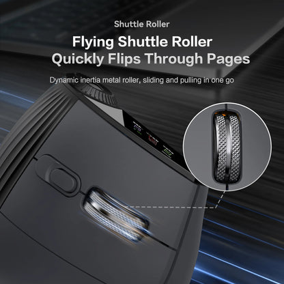 Jomaa RGB Φωτιζόμενο Ασύρματο Κάθετο Ποντίκι Speed Roller με Ρυθμιστικό Κουμπί Λειτουργιών, Bluetooth USB, Εργονομικό Ποντίκι με Αθόρυβο Κλικ