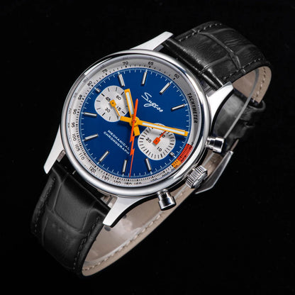 Sugess New Business Watch Mechanical Chronograph ST19 Original Swaneck Movement wristwatches Army Pilot Reloj Hombre Sappire