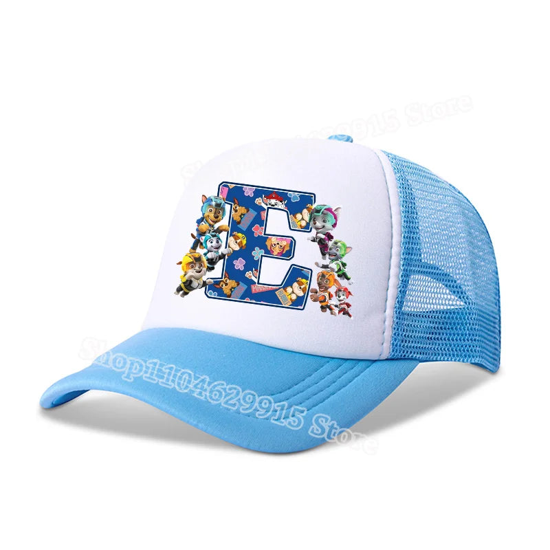 Paw Patrols Baseball Cap Boys Girls Cartoon Anime Chase Skye A-Z Letters Print Hat Summer Athleisure Adjustable Casual Hats Gift