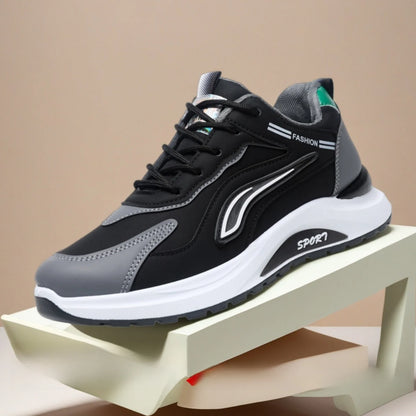 Pantofi sport casual pentru bărbați, stil coreean modern, cu șireturi, confortabili și respirabili, cu talpă groasă, pentru alergare