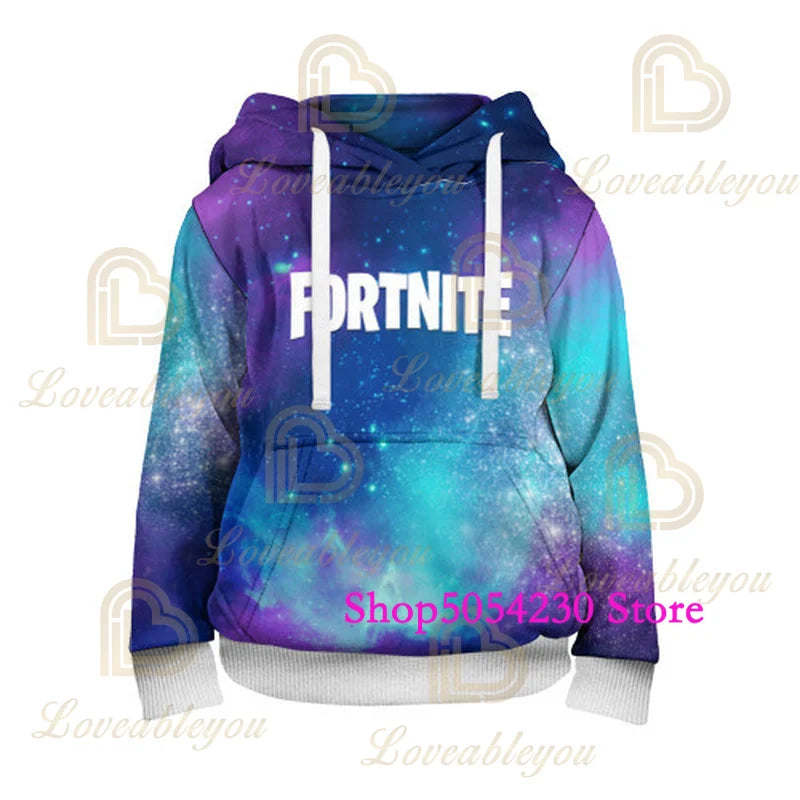 3D-tulostettu Llama Fortnite -huppari Battle Royale -sarjakuvatyylinen collegepaita miehille ja naisille, pelisankarihuppupaita teineille