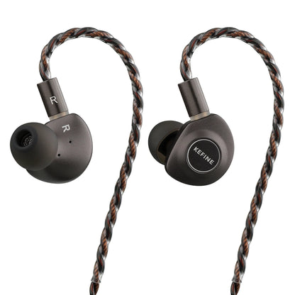 KEFINE Delci 10mm DLC+PU Diaphragm Dynamic Driver Hifi Wired IEM Earphones with CNC Metal & Detachable 0.78mm 2pin 3.5mm Cable
