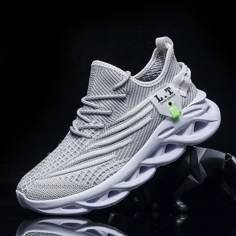 YRZL Men's Sport Shoes Breathable Lightweight Sneakers Outdoor Mesh Black Running Shoes Athletic Jogging Tennis Walking Shoes