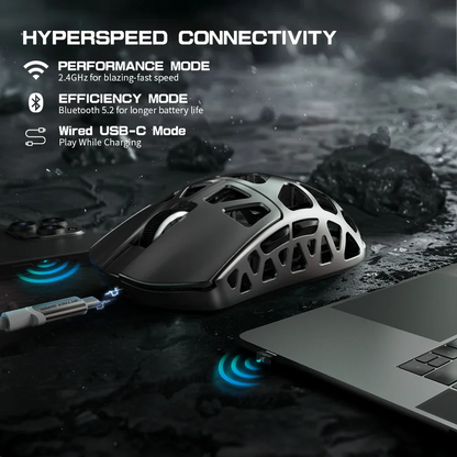 ATTACK SHARK R3 Magnesium Alloy Gaming Mouse 8K Wireless Superlight Mouse, PAW3395 Sensor, 26000 DPI, 8000Hz Polling Rate, Bluetooth, 2.4G & Wired Gaming Mouse
