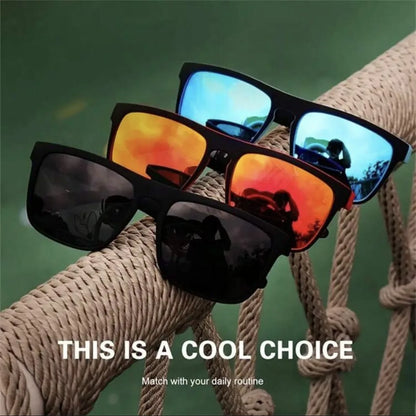 Black Polarized Square Sunglasses Men Women Fashion Classic Driving Shades for Outdoor Sports Cycling Travel Fishing Eyewears