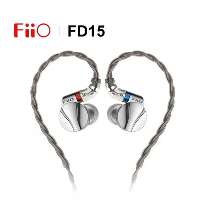 FiiO FD15 Hi-Res Dynamic Driver In-Ear Earphones, 13.8mm DLC Wired HiFi Earbuds with Magnalium Driver, MMCX Detachable Cable, Audiophile In-Ear Monitors