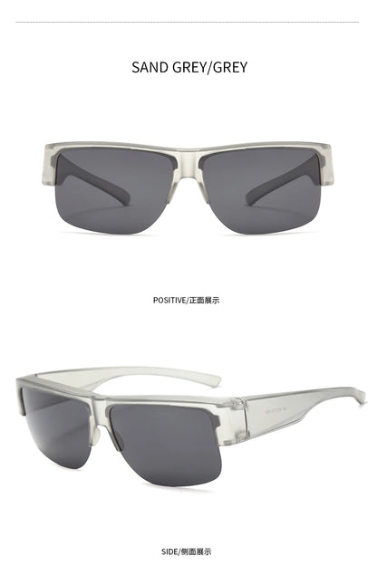 Men For Polarized Sunglasses Myopia Wear Over Prescription Glasses Photochromic Black Lens Half Frame Glasses Vintage Eyewear