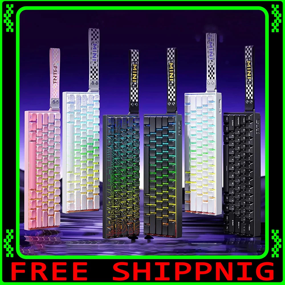 AULA Mini60 HE Magnetic Switch Keyboard RGB Tri Mode Wireless Mechanical Keyboard 8000Hz 0.01mm RT Gaming Keyboard Gamer Gifts