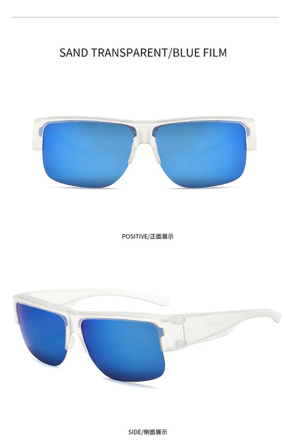 Men For Polarized Sunglasses Myopia Wear Over Prescription Glasses Photochromic Black Lens Half Frame Glasses Vintage Eyewear