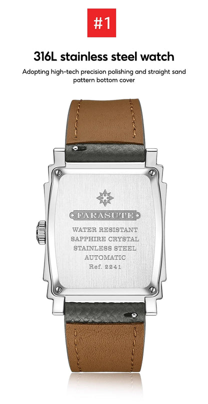 FARASUTE Luxury Fully Automatic Mechanical Men Watch Seagull Sports Sapphire Stainless Steel Doctor Wristwatch reloj hombre ﻿