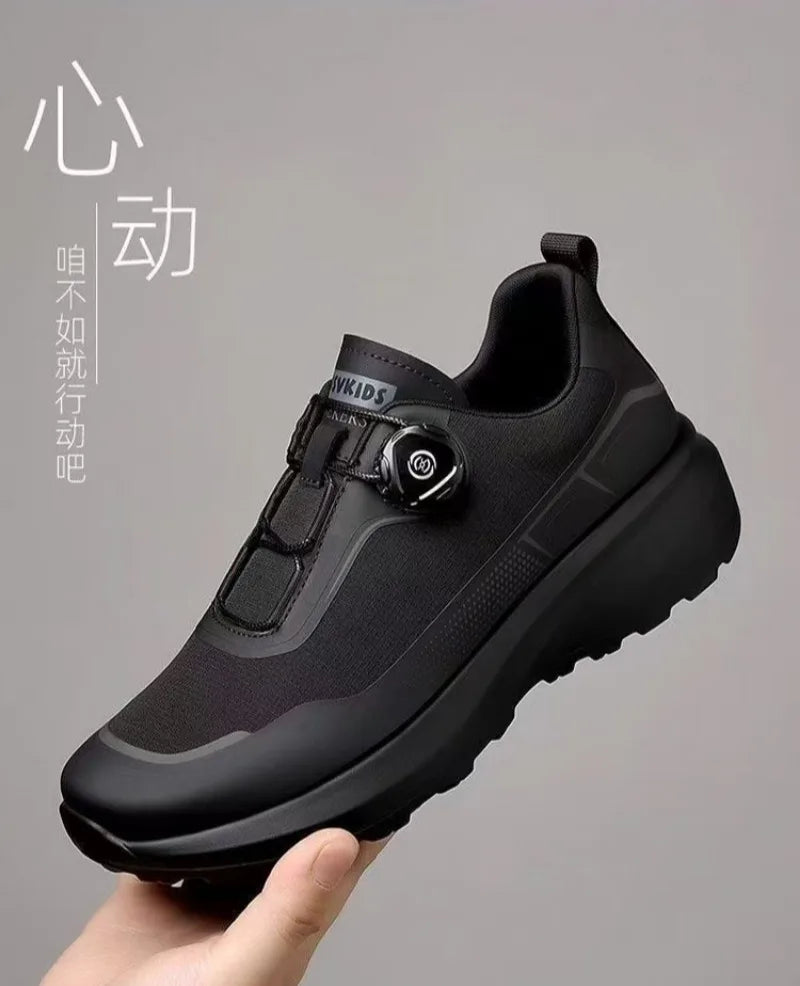 Original, neu, Herren, Sneaker mit drehbarem Knopf, Fahrsneaker, Plateau-Freizeit- und Wanderschuhe, Outdoor, strapazierfähige Lauf- und Sportschuhe, Plus-Größe