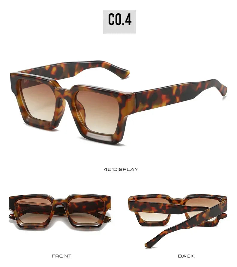 JNPCXI Fashion Square Women Luxury Sunglasses Retro Gradient Blue Designer Men Trending Sun Glasses Shades UV400