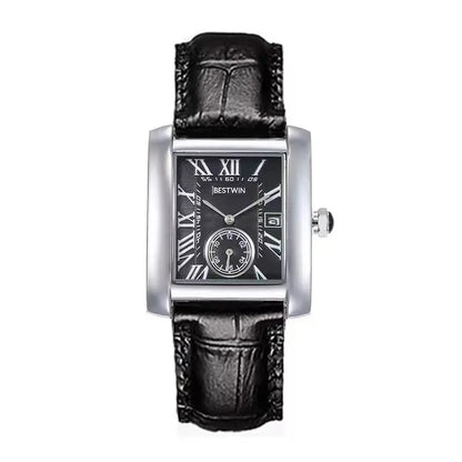 Luxury Men's Watch Men's Gold White Roman Digital Quartz Watch Metal Strap Rectangle Classic Brand Watch Business Men's Clock