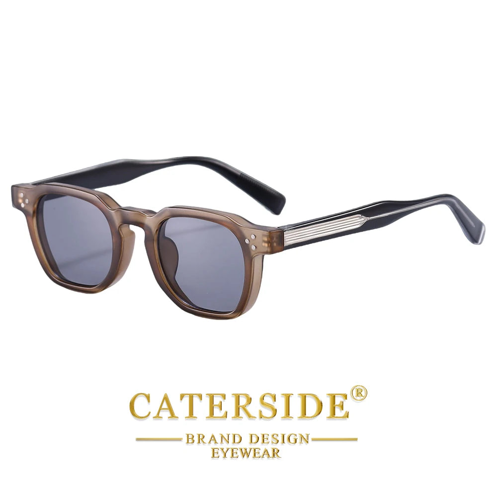 CATERSIDE New Vintage Men's Sunglasses High-Quality Square Sun Glasses Women's Outdoor Travel Beach Summer Fashion Glasses Uv400