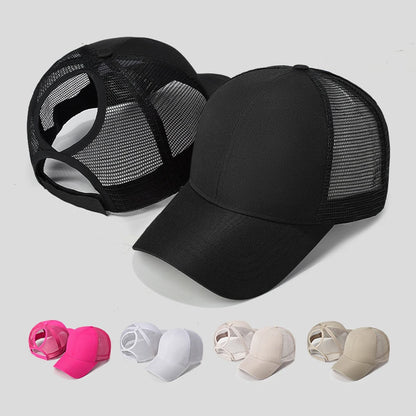 New Mesh Baseball Caps High Ponytail Snapback Cap Hollow Back UV Protection Sun Hat Casual Messy Hair Bun Ponytail Baseball Caps