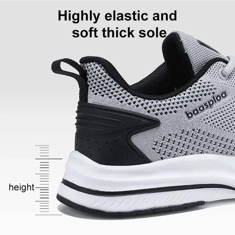 Baasploa Running Shoes Men's New Casual Lightweight Designer Mesh Sneakers Male Outdoor Breathable Lace-Up Sports Walking Shoes